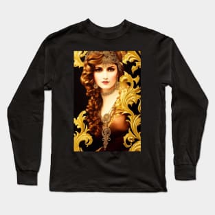 Woman With Filigrane Jewels Long Sleeve T-Shirt